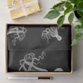 White Octopus Black Tissue Paper Tissuepapier (Geschenk)