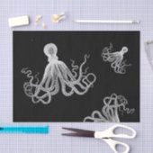 White Octopus Black Tissue Paper Tissuepapier (Craft)