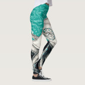 White Octopus Blauwgroen  Map Leggings (Rechts)