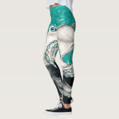 White Octopus Blauwgroen  Map Leggings (Links)