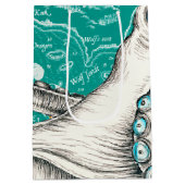 White Octopus  Map Blauwgroen Medium Cadeauzakje (Achterkant)