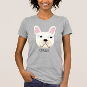 White of Cream French Bulldog Personalized T-Shirt (Voorkant)