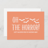 White Oh The Horror Halloween Briefkaart (Voorkant / Achterkant)