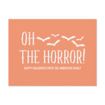 White Oh The Horror Halloween Briefkaart