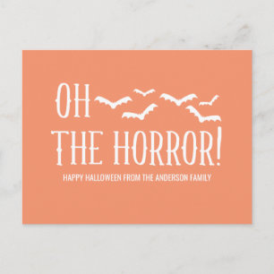 White Oh The Horror Halloween Briefkaart