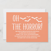 White Oh The Horror Halloween Party Invite Kaart (Voorkant)