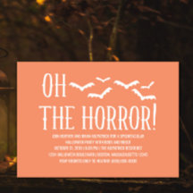 White Oh The Horror Halloween Party Invite