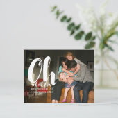 White Oh What Fun Holiday Photo Briefkaart (Staand voorkant)