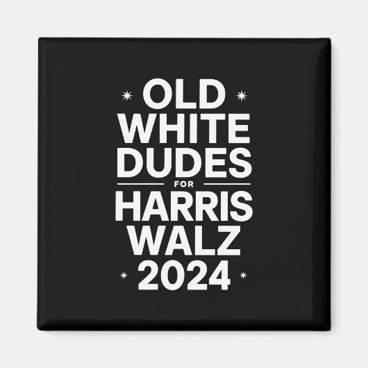 White Old Dudes voor Harris Walz Democratische Pol Magneet (Voorkant)