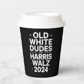 White Old Dudes voor Harris Walz Democratische Pol Papieren Bekers (Voorkant)