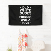 White Old Dudes voor Harris Walz Democratische Pol Spandoek (Insitu)