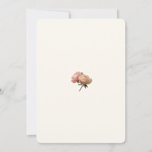 White & Olive | Blush Rose Wedding Invitation Kaart (Achterkant)