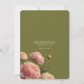 White & Olive | Blush Rose Wedding Invitation Kaart (Achterkant)