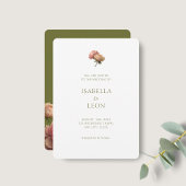 White & Olive | Blush Rose Wedding Invitation Kaart