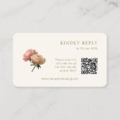 White & Olive | Chic Rose Wedding RSVP QR Code  Informatiekaartje (Voorkant)