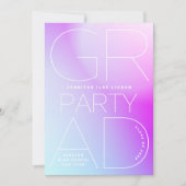 White Ombre Modern Minimum voor High School Afstud Kaart (Voorkant)