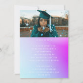 White Ombre Modern Minimum voor High School Afstud Kaart (Achterkant)