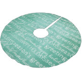 White on Aqua Typography kerstboomskirt Kerstboom Rok (Gekanteld)