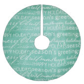 White on Aqua Typography kerstboomskirt Kerstboom Rok (Voorkant)