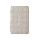White On Beige Polka Dots Pattern With Custom Name Badmat (Voorkant Verticaal)
