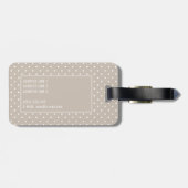 White On Beige Polka Dots Pattern With Custom Name Bagagelabel (Achterkant horizontaal)