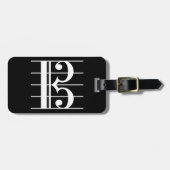 White-on-Black Alto Clef Bagagelabel (Voorkant horizontaal)