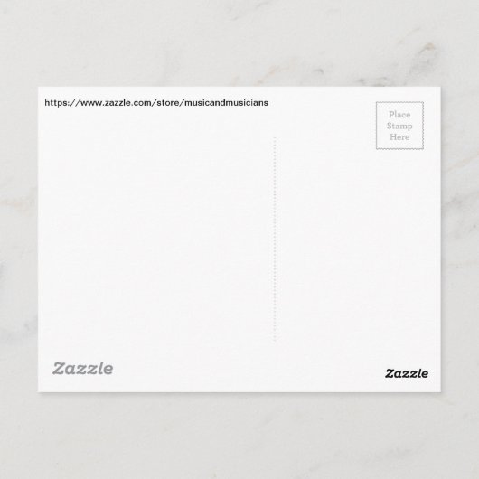 White-on-Black Alto Clef C-Clef Viola Music Briefkaart (Achterkant)