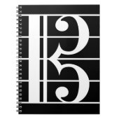 White-on-Black Alto Clef Notitieboek (Voorkant)