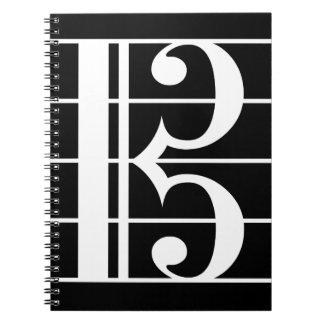 White-on-Black Alto Clef Notitieboek
