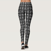 White-on-Black Alto Clef op Staff Music Viola Leggings (Achterkant)