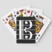 White-on-Black Alto Clef Pokerkaarten (Achterkant)