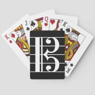 White-on-Black Alto Clef Pokerkaarten