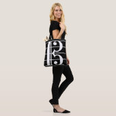 White-on-Black Alto Clef Tote Bag (Op model)