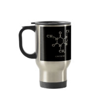 White on Black Caffeine Molecule Graphic