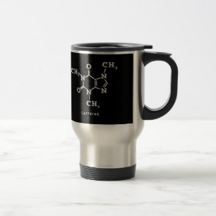 White on Black Caffeine Molecule Graphic Reisbeker