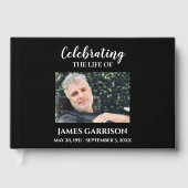 White on Black Celebration of Life with Photo Gastenboek (Voorkant)