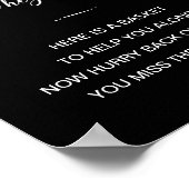 White on Black Dames Bathroom Basket Weddenschap Poster (Hoek)