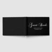 White on Black Decorative Script Persoonlijk Gastenboek (Volledig)
