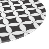 White on Black Diamond Geometric Pattern Snijplank (Hoek)