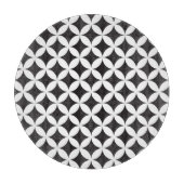 White on Black Diamond Geometric Pattern Snijplank (Voorkant)