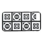 White on Black Geometric Equal Sign Pattern Case-Mate iPhone Case (Achterkant (Horizontaal))