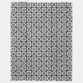 White on Black Geometric Equal Sign Pattern Fleece Deken (Voorkant)