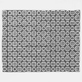 White on Black Geometric Equal Sign Pattern Fleece Deken (Voorkant (Horizontaal))