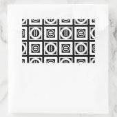White on Black Geometric Equal Sign Pattern Rechthoekige Sticker (Tas)
