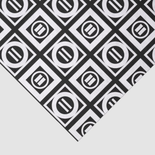 White on Black Geometric Equal Sign Pattern Tissuepapier (Detail)