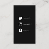 White on black je logo social links informatiekaartje (Achterkant)