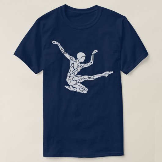 White on Black Jump Kick Dance for Athlete Gymnast T-shirt (Design voorkant)