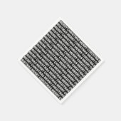 White on Black KerstTypography Paper Napkin Servet (Hoek)