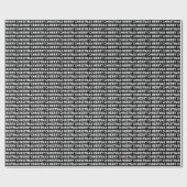 White on Black kerstTypography Wrapping Paper Cadeaupapier (Vlak)