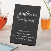 White on Black Mannen Bathroom Basket Weddenschap Reclamebord Met Voetstuk (Insitu)